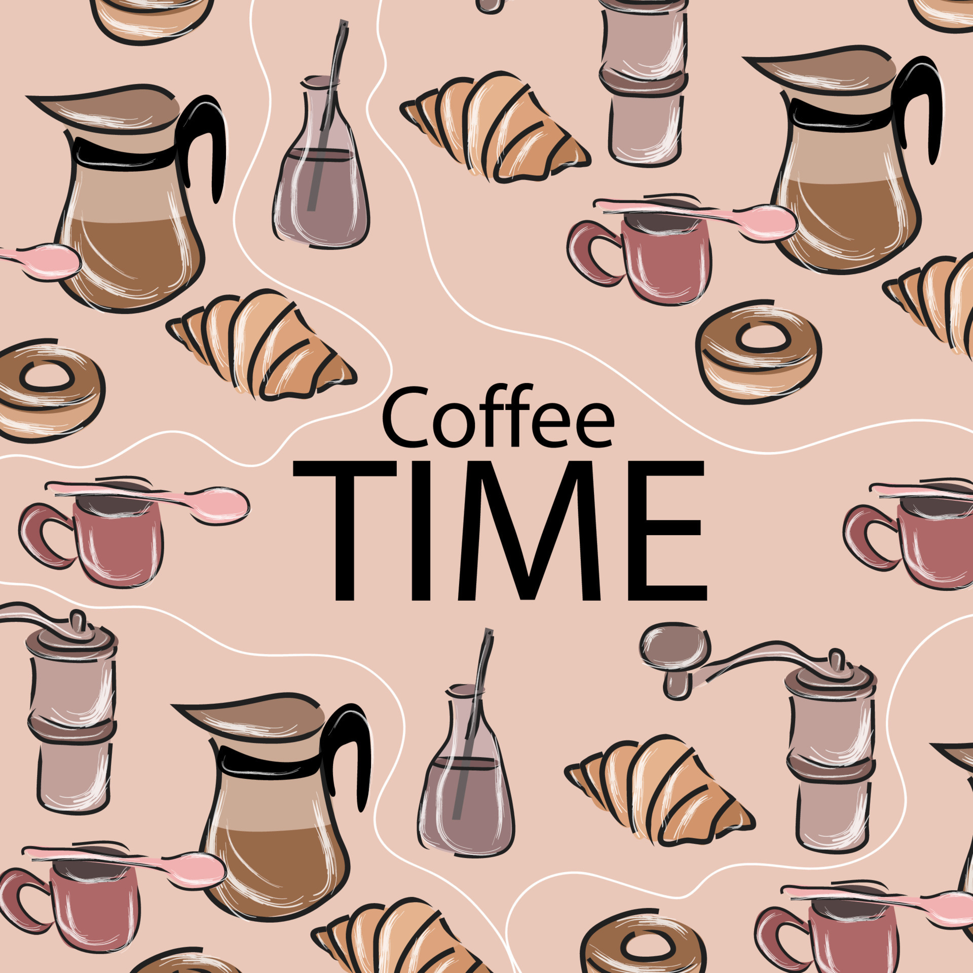 Coffee Doodle Background Is Appropriate For Your Coffee Shop Wall Decor coffee-doodle-background-is-appropriate-for-your-coffee-shop-wall-decor