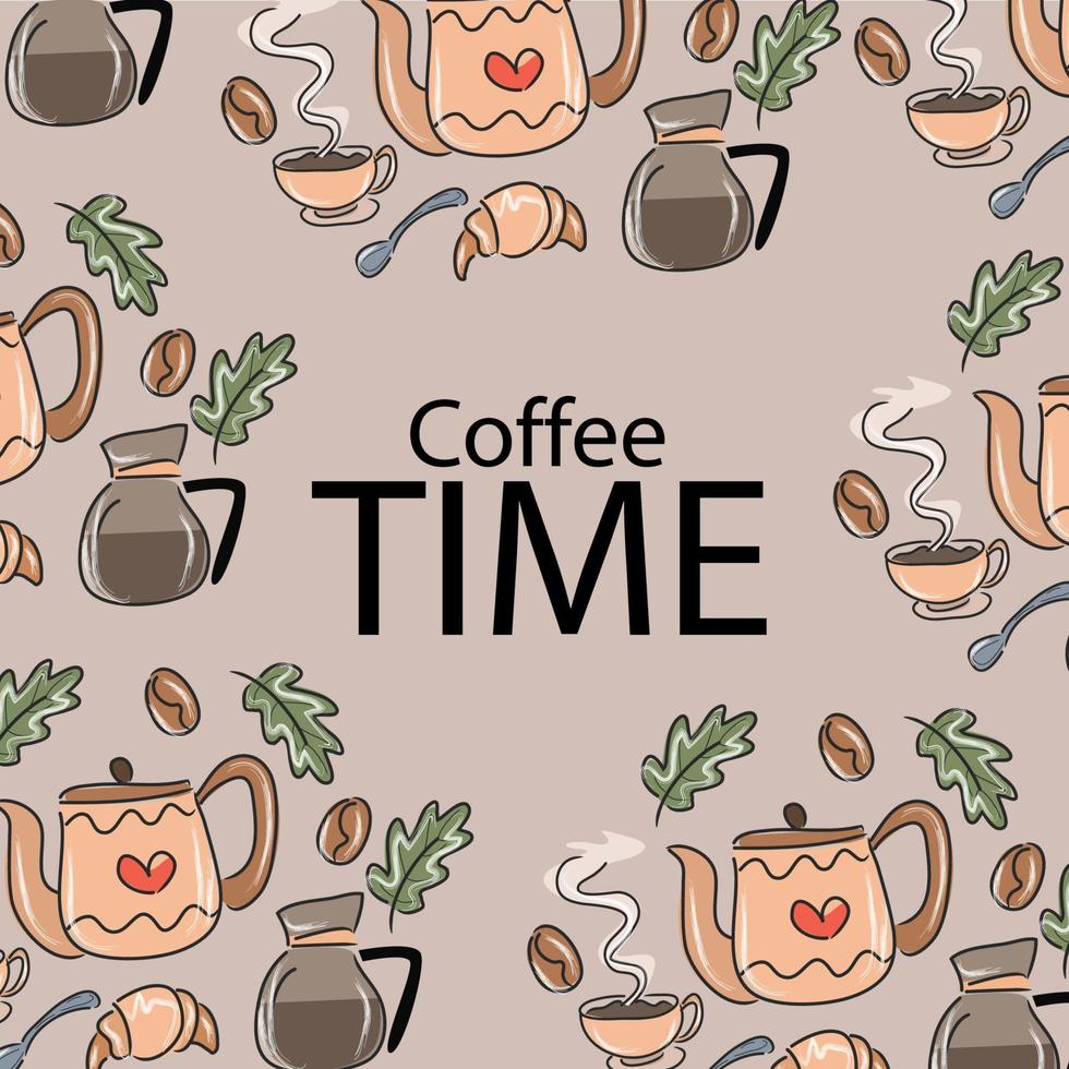 Coffee Doodle Background is appropriate for your coffee shop wall decor. vector