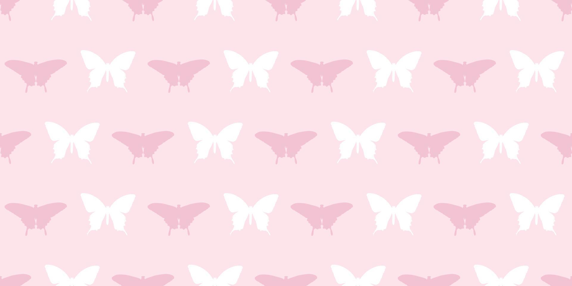 Butterfly silhouette seamless vector pattern background