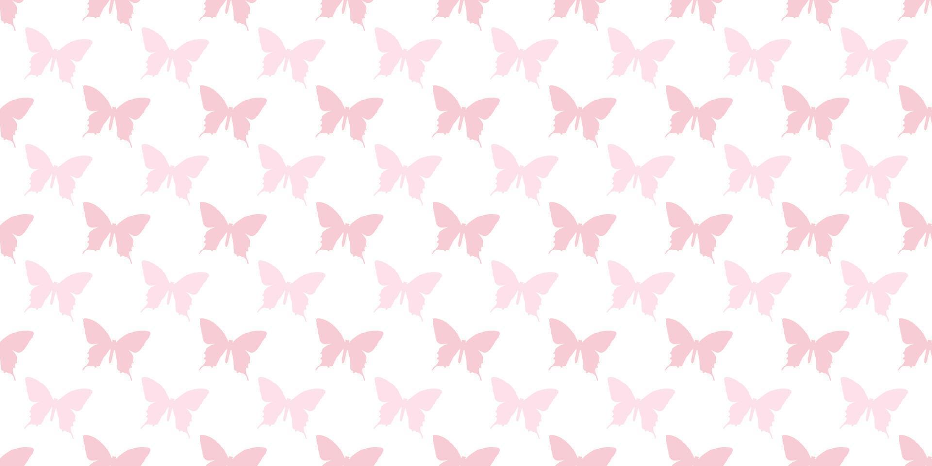 Butterfly silhouette seamless vector pattern background