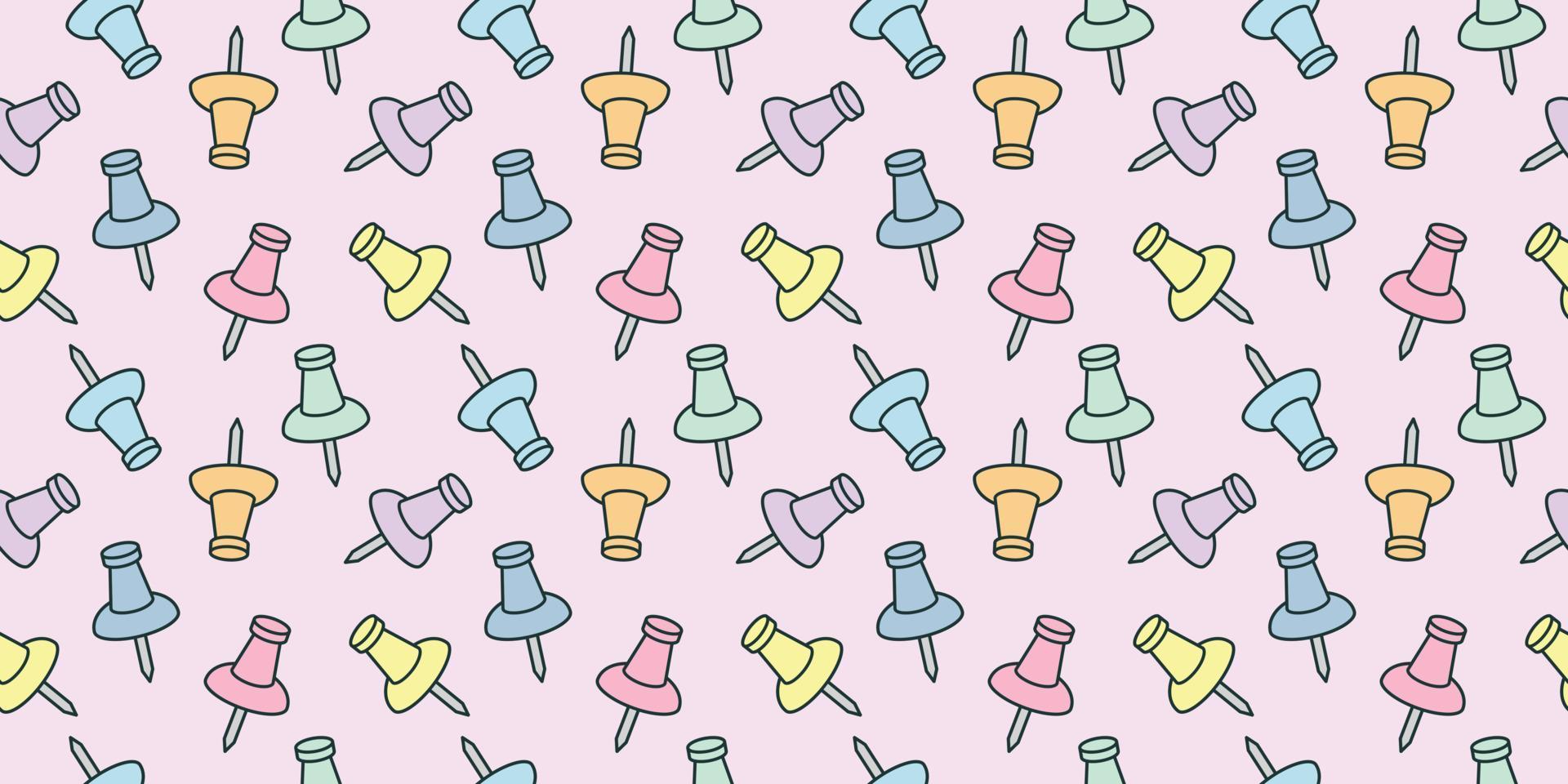 Colorful paper pins seamless repeat pattern background vector