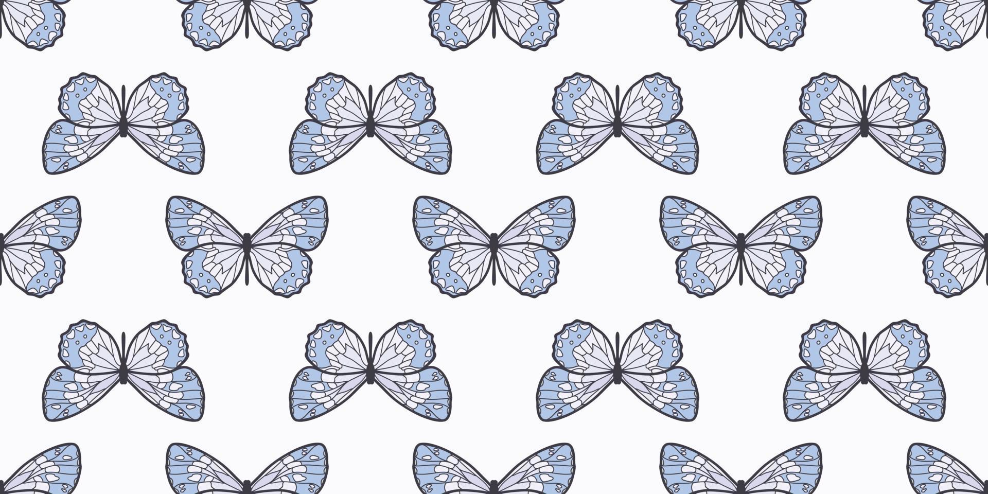 Fondo de patrón de repetición perfecta de mariposa vector