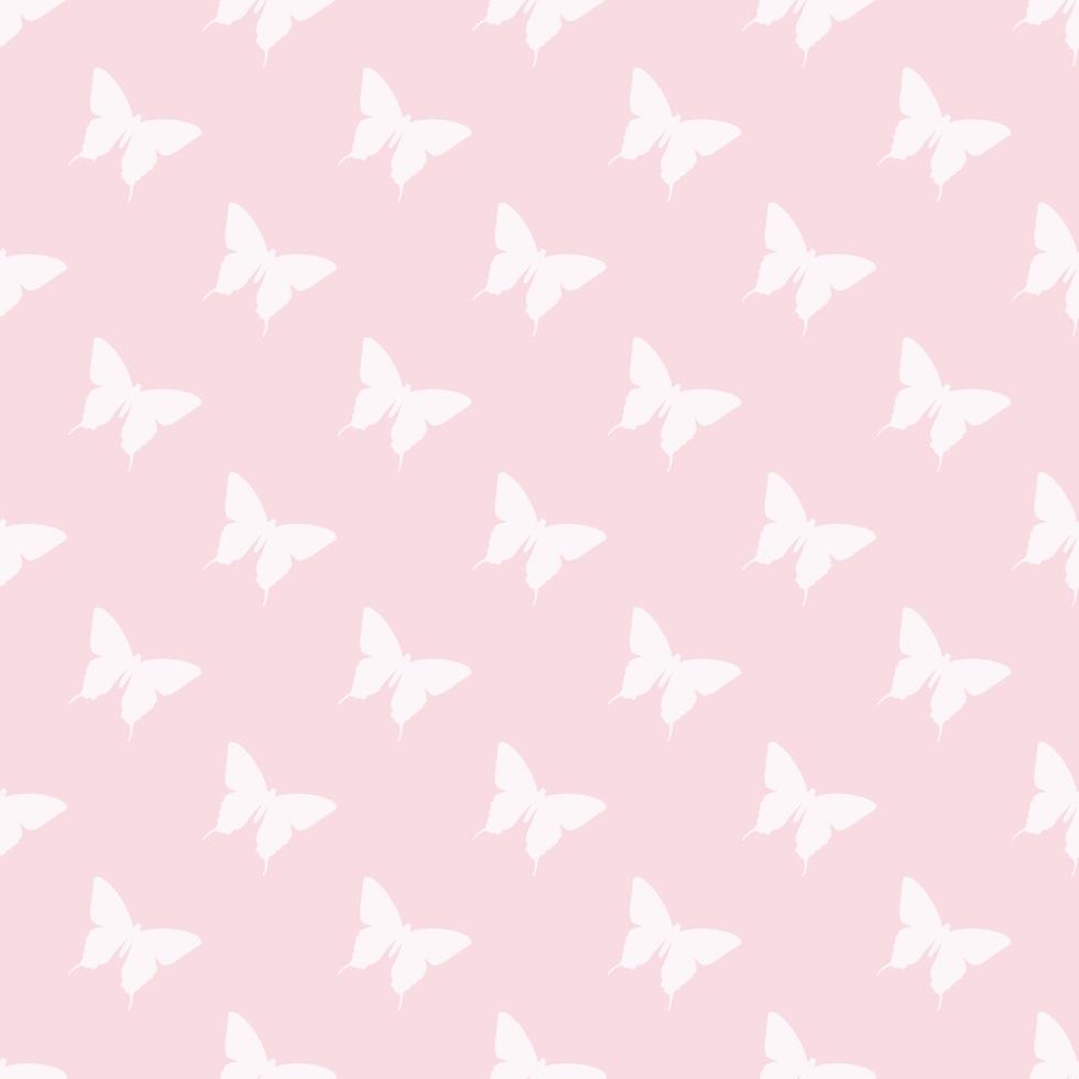 Pink and white butterfly seamless repeat pattern vector. vector