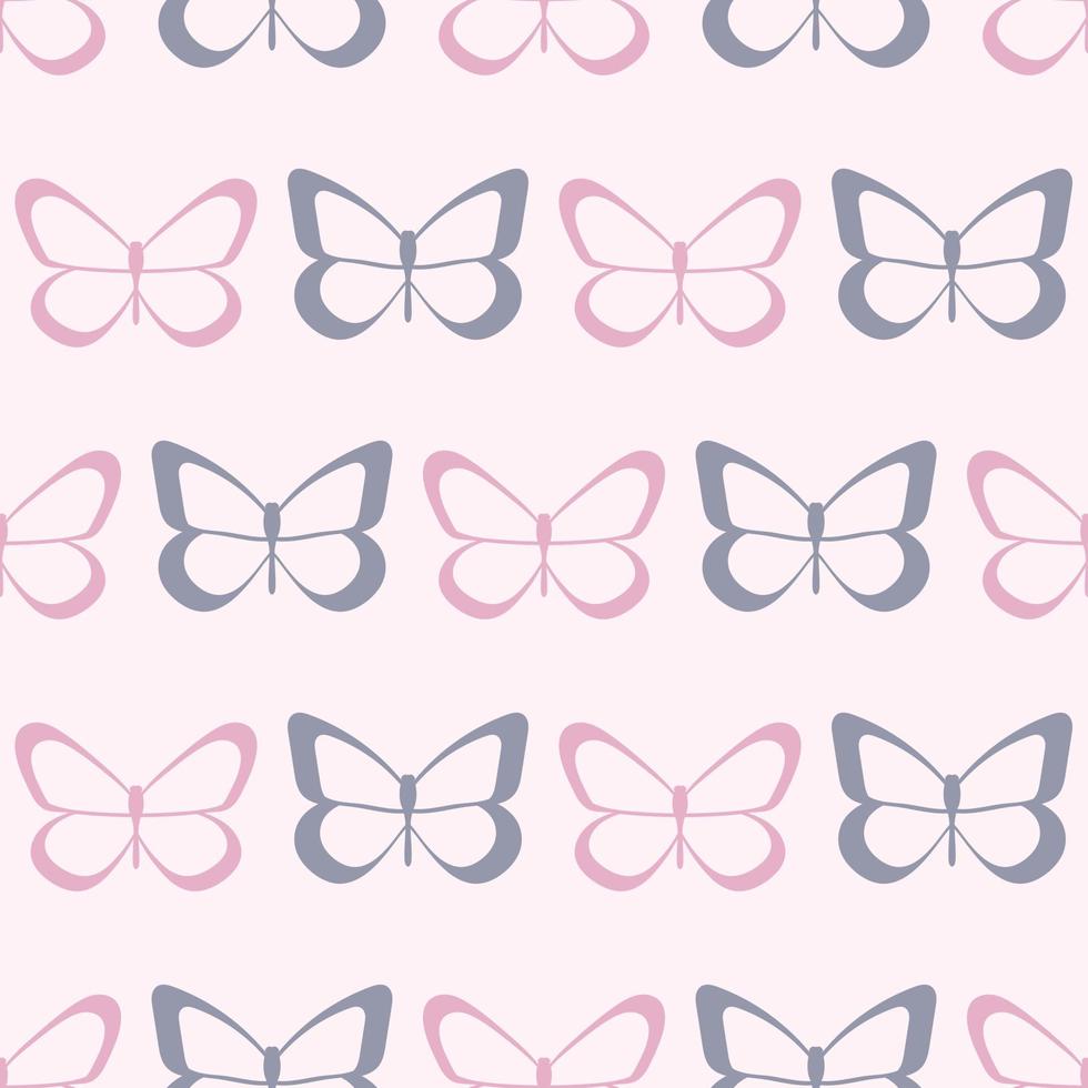 Vector butterfly cute seamless repeat pattern design background