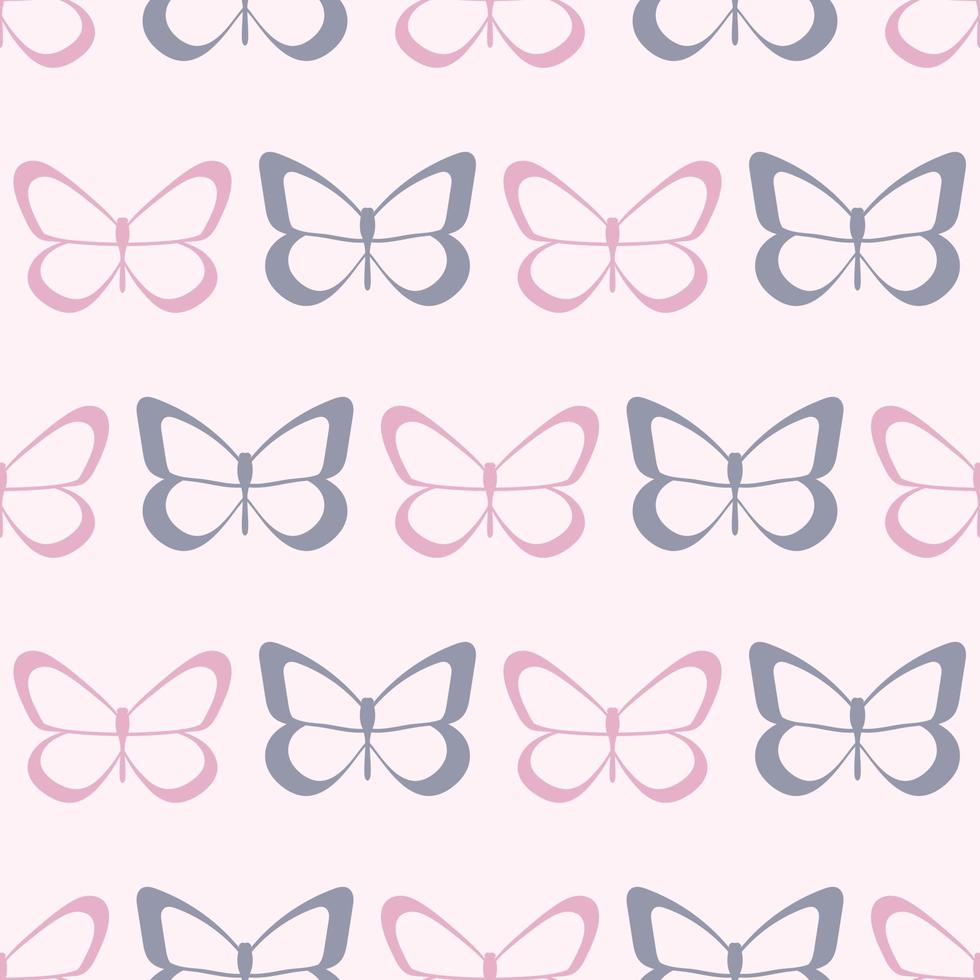 Vector butterfly cute seamless repeat pattern design background