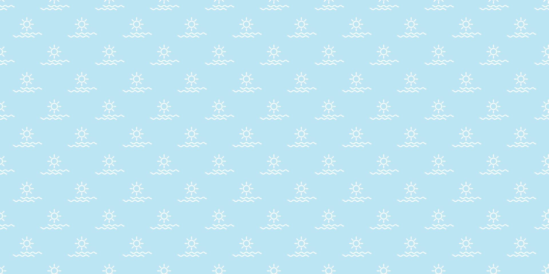 Sunshine and the sea seamless repeat pattern vector background