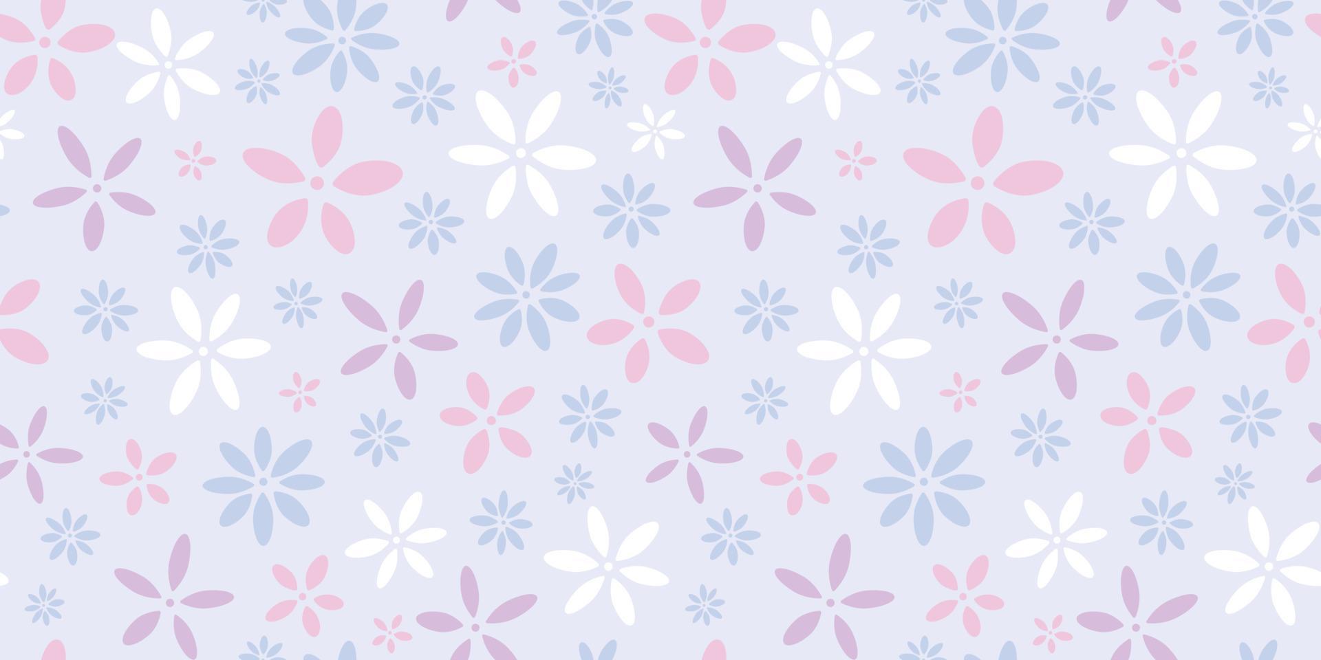 Cute floral repeat pattern background, seamless wallpaper vector