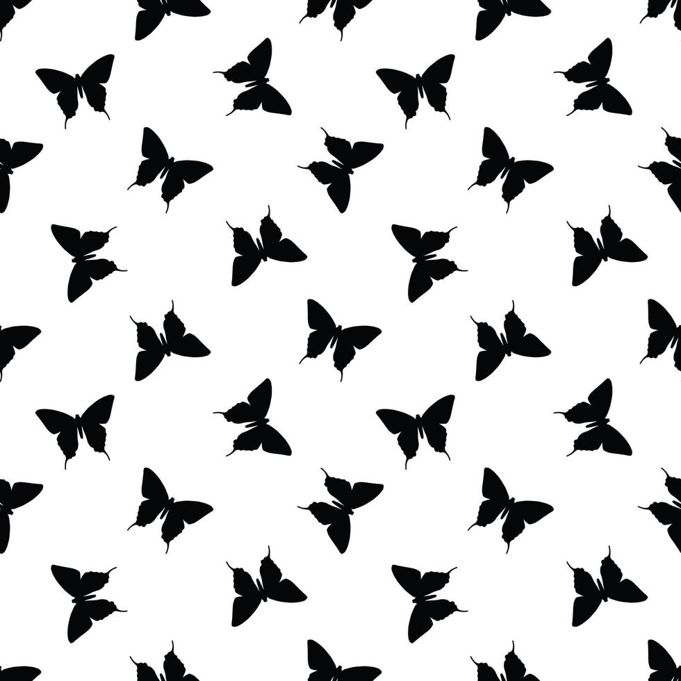 Black and white seamless repeat pattern butterfly design vector