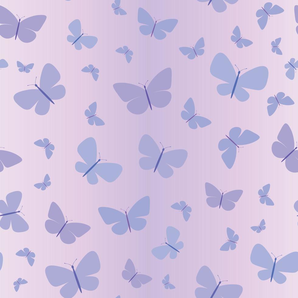 Purple butterfly silhouette pattern, vector design