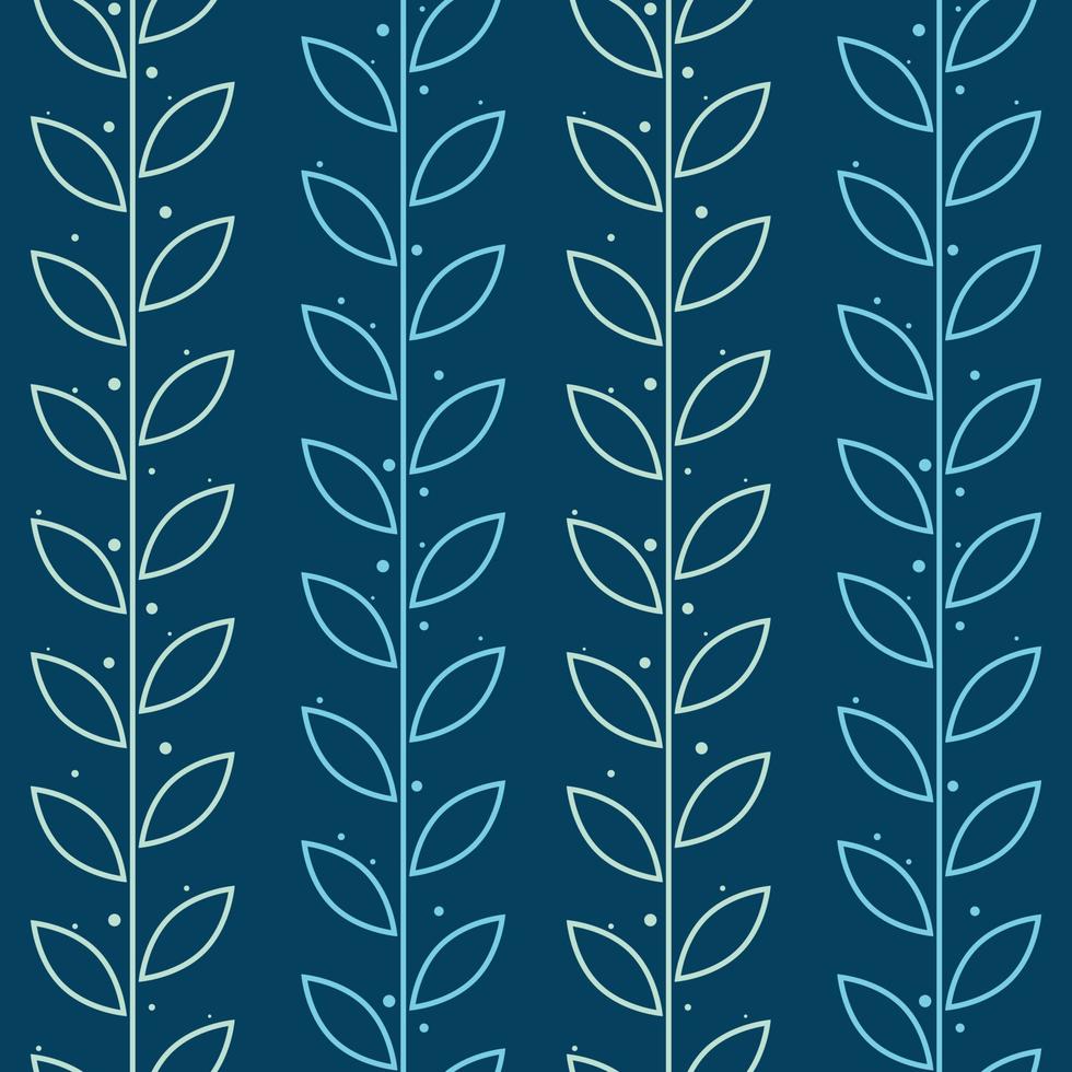 Magical leaf vector pattern, seamless botanical print