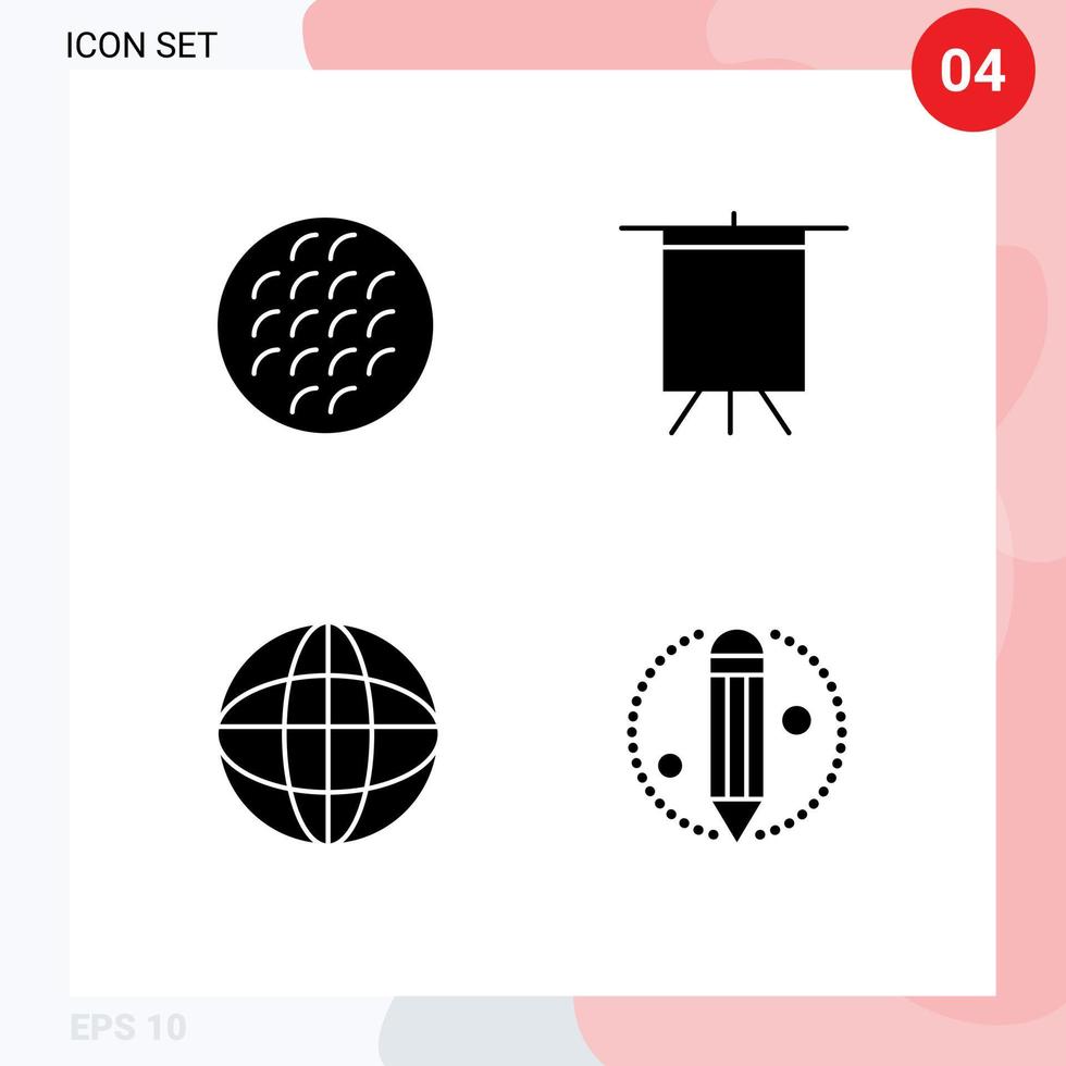 Solid Glyph Pack of Universal Symbols of baking globe food board creative Editable Vector Design Elements