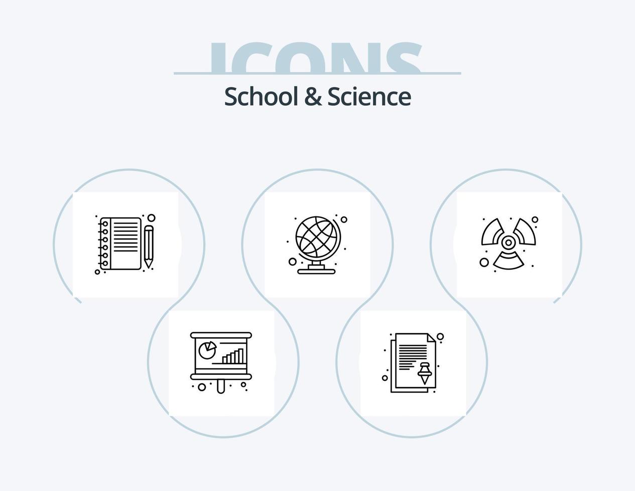 School And Science Line Icon Pack 5 Icon Design. turbine. badge. books. reward. award vector