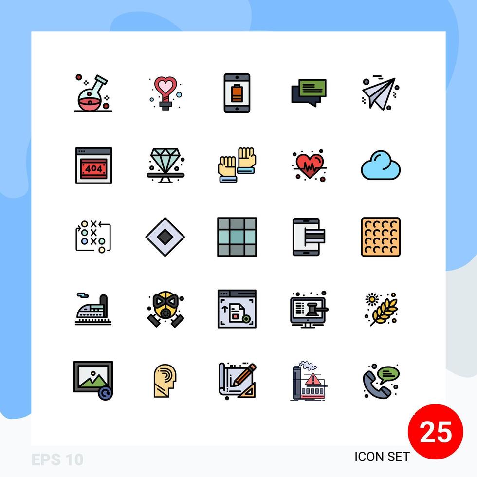25 iconos creativos signos y símbolos modernos de códigos de barras de compras dispositivos de chat de bodas elementos de diseño vectorial editables vector