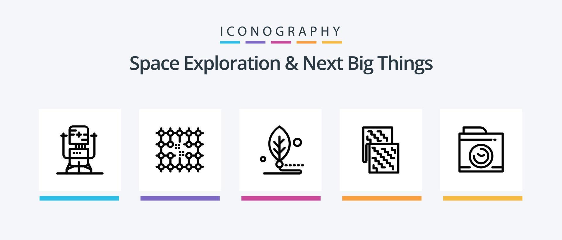 Space Exploration And Next Big Things Line 5 Icon Pack Including robot. medical. grid. future. big think. Creative Icons Design vector