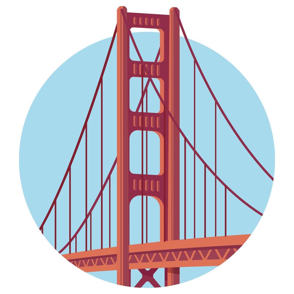 World famous building - Golden gate bridge vector