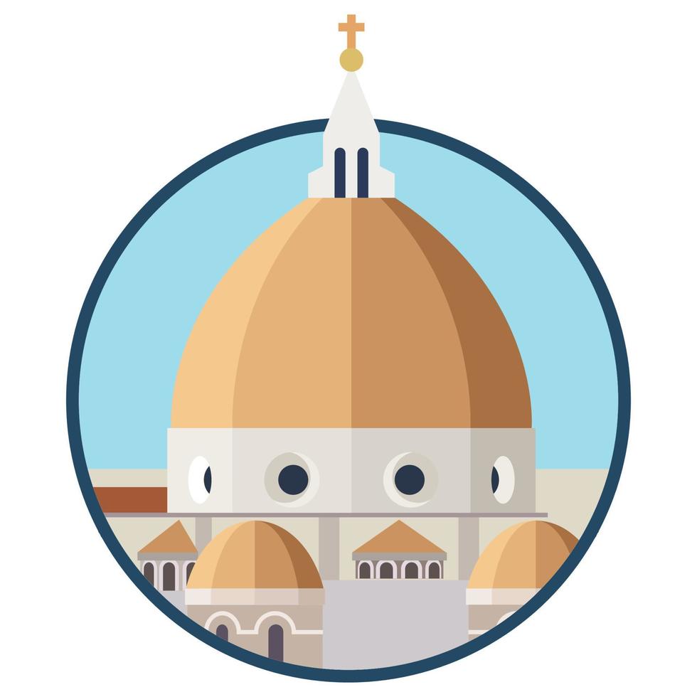 edificio mundialmente famoso - basilica di santa maria del fiore vector