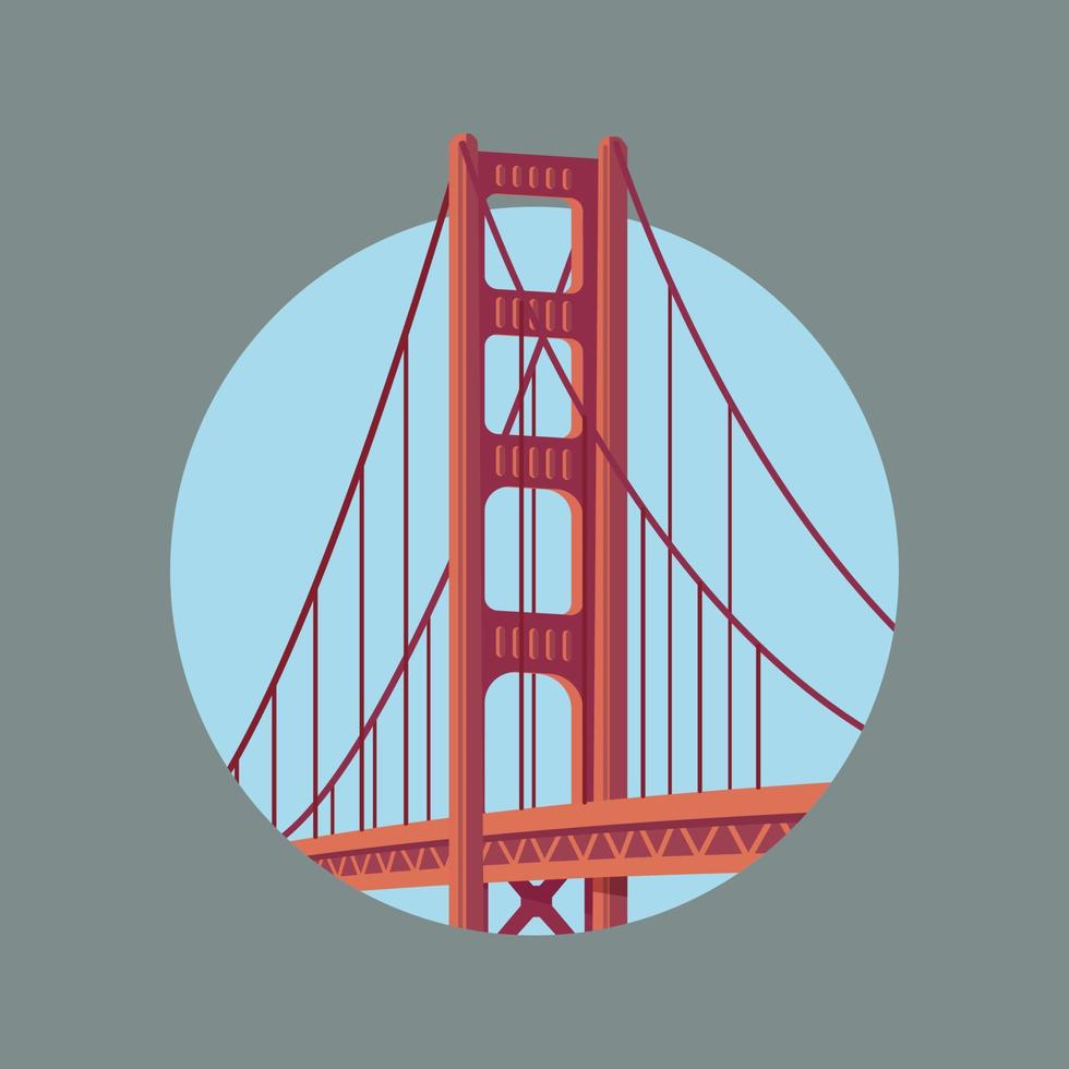 World famous building - Golden gate bridge vector