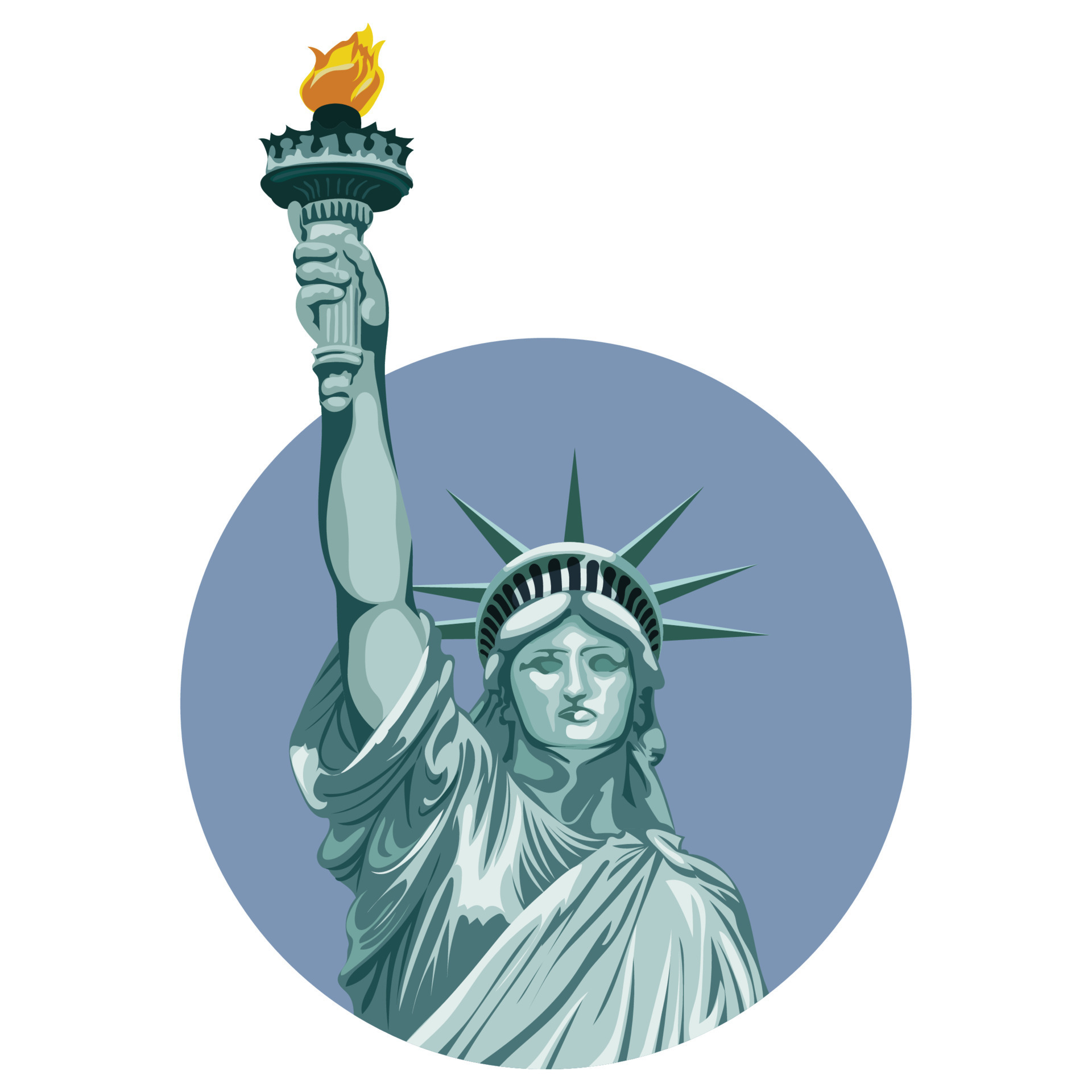 World famous building Statue of Liberty USA 16180893 Vector Art at