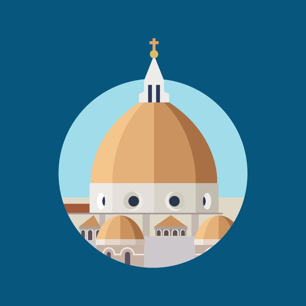 edificio mundialmente famoso - basilica di santa maria del fiore vector