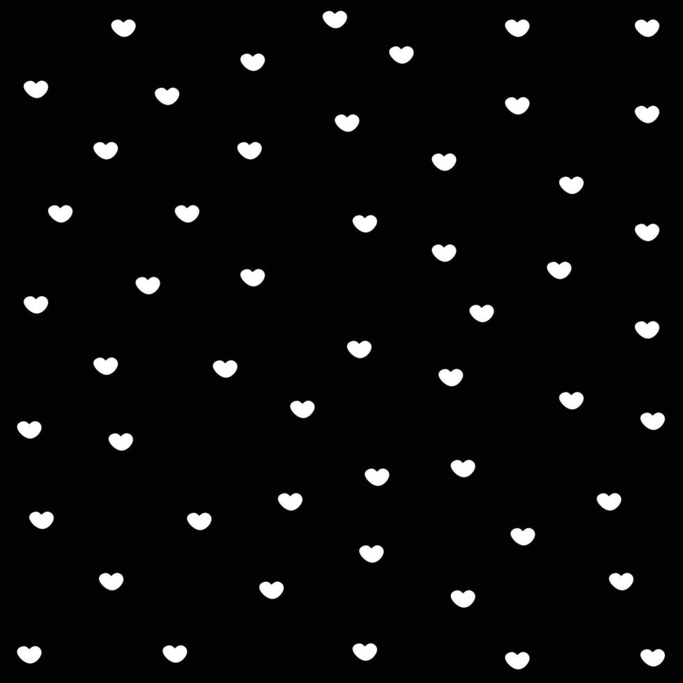 Seamless patterns with black hearts vector