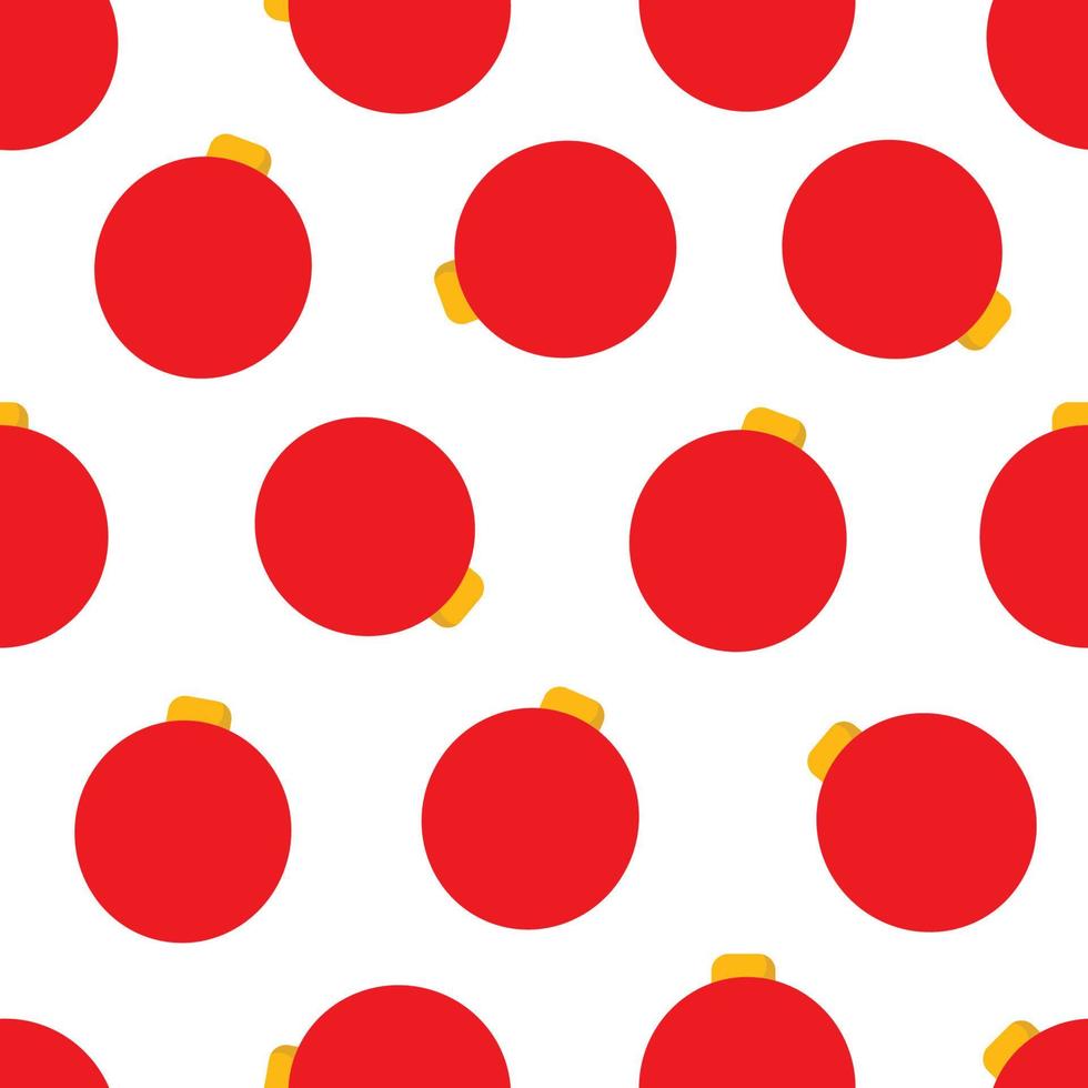 patrón sin costuras de decoración de bolas de navidad. ilustración vectorial con protuberancia roja. vector