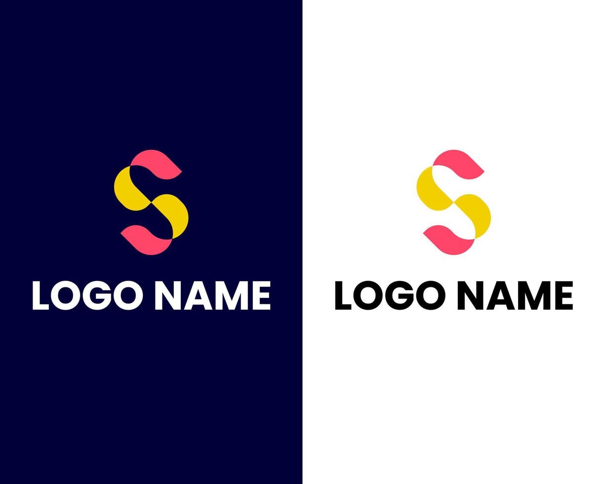 letter s modern colorful business logo design template vector