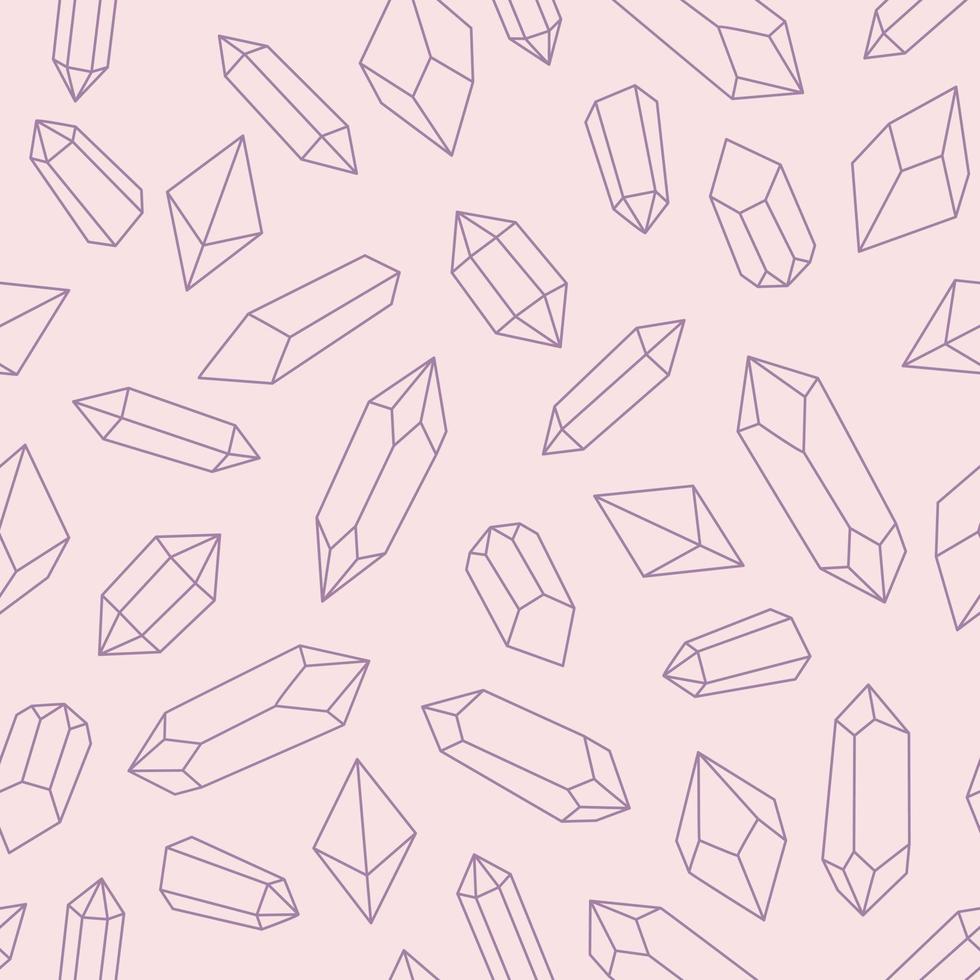 Pink and purple crystal pattern, seamless repeat pattern design. vector