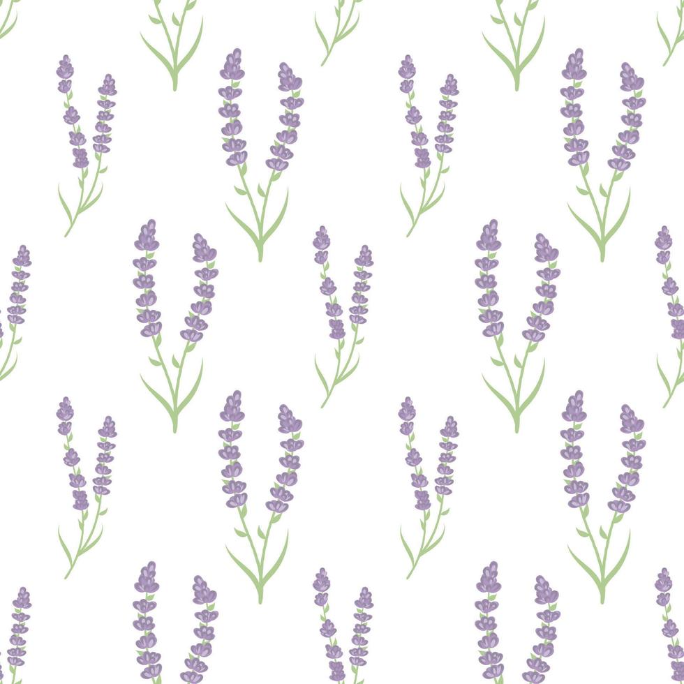 Cute floral lavenders seamless repeat pattern background vector. vector