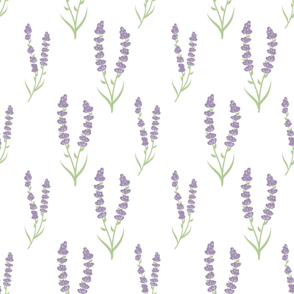 Cute floral lavenders seamless repeat pattern background vector. vector