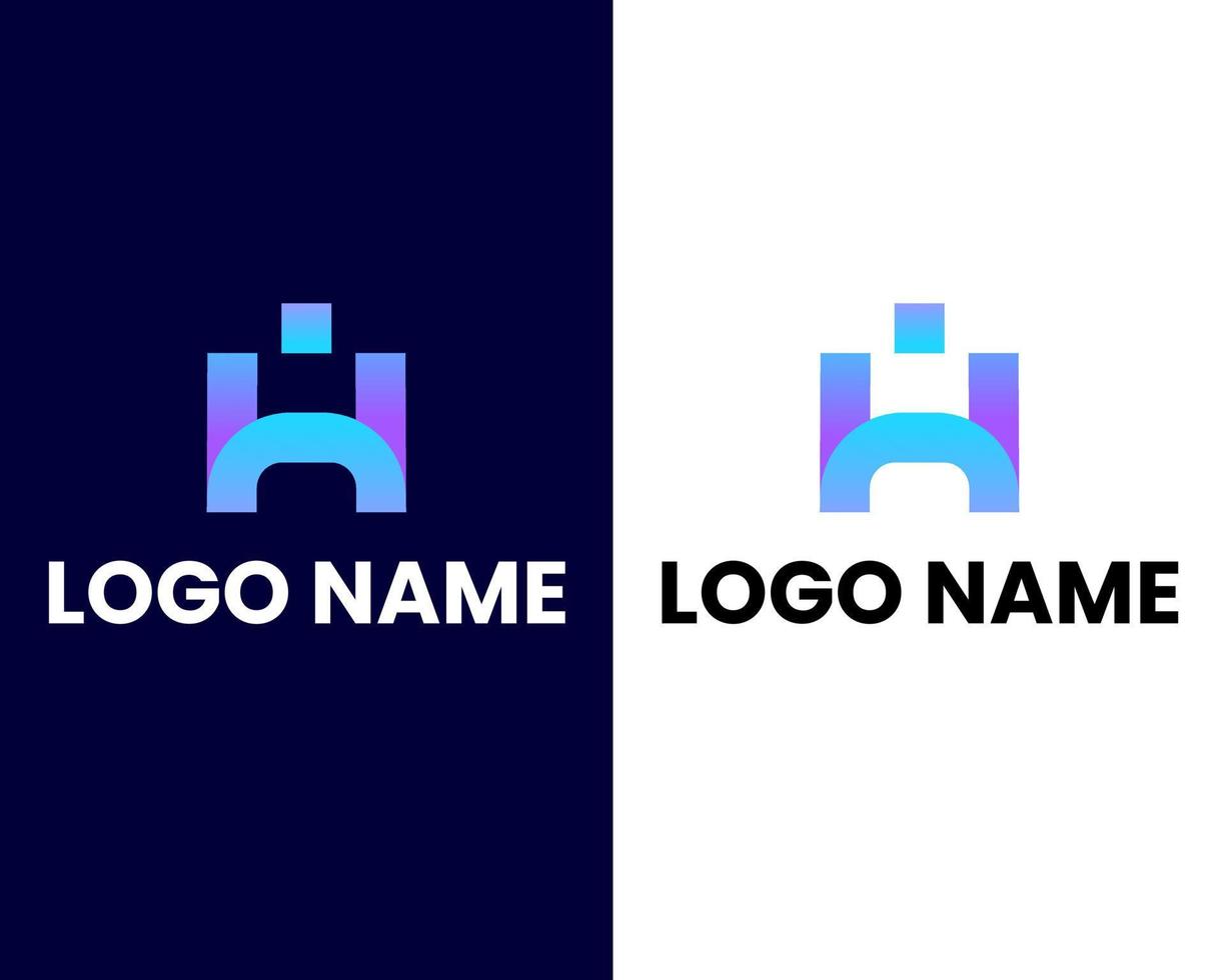 Creative Letter MH Monogram Logo Design Icon Template White and Black Background vector
