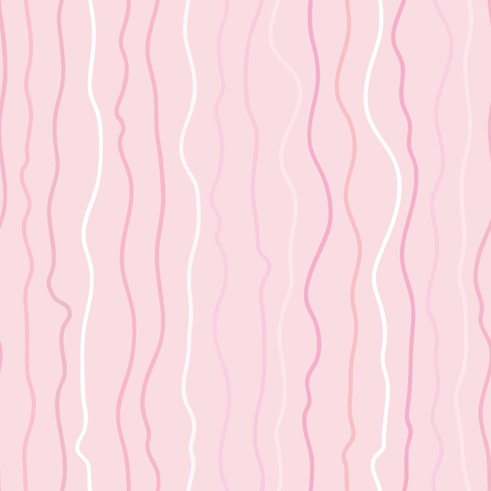 Pink wavy lines stripe pattern, vector repeat background