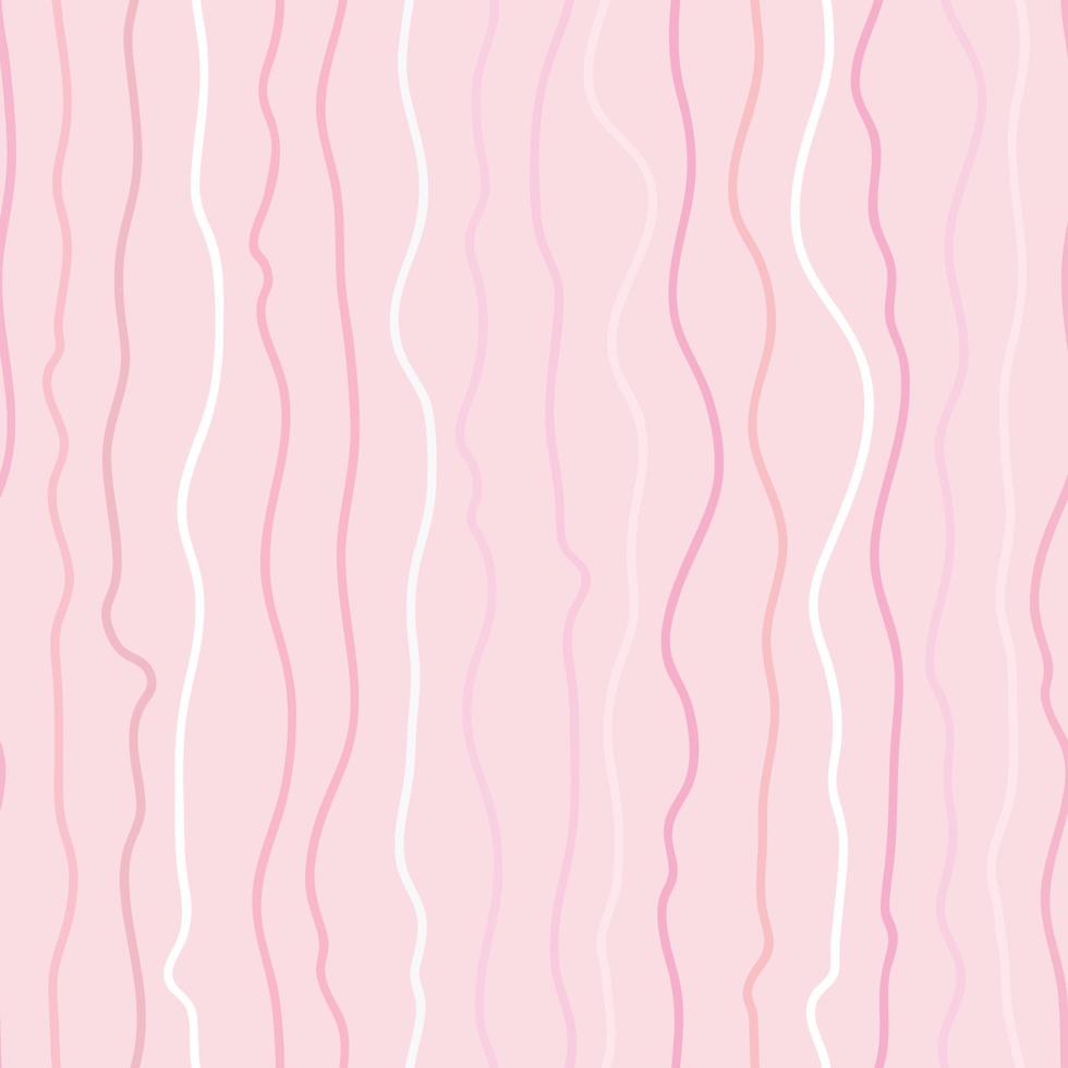 Pink wavy lines stripe pattern, vector repeat background