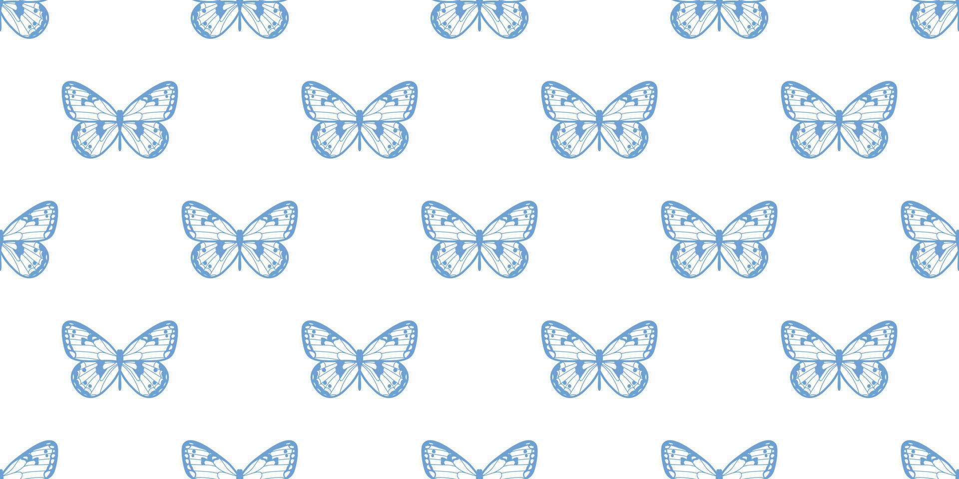 Fondo de patrón de repetición perfecta de mariposa vector