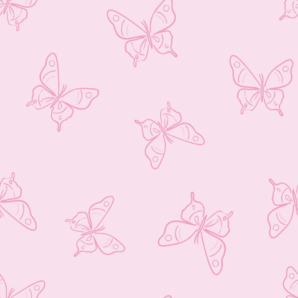 mariposa vectorial patrón de repetición sin costuras de fondo. vector