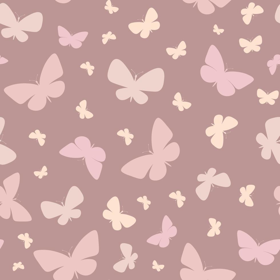 Brown butterfly vector pattern, butterfly silhouette