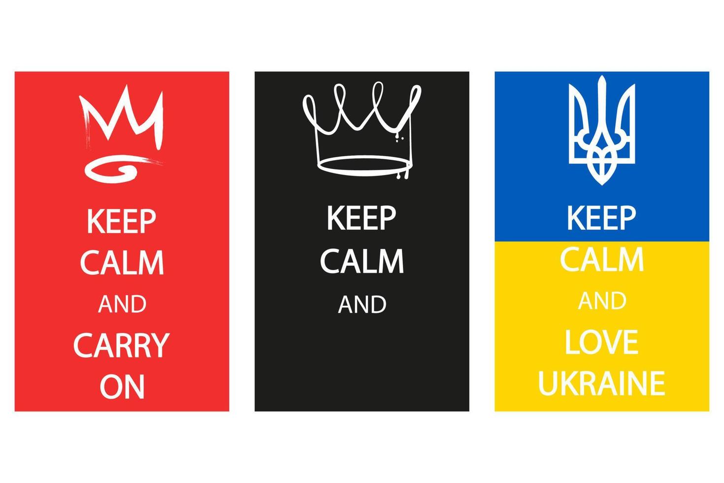 Keep calm and love Ukraine, Carry on, vector background