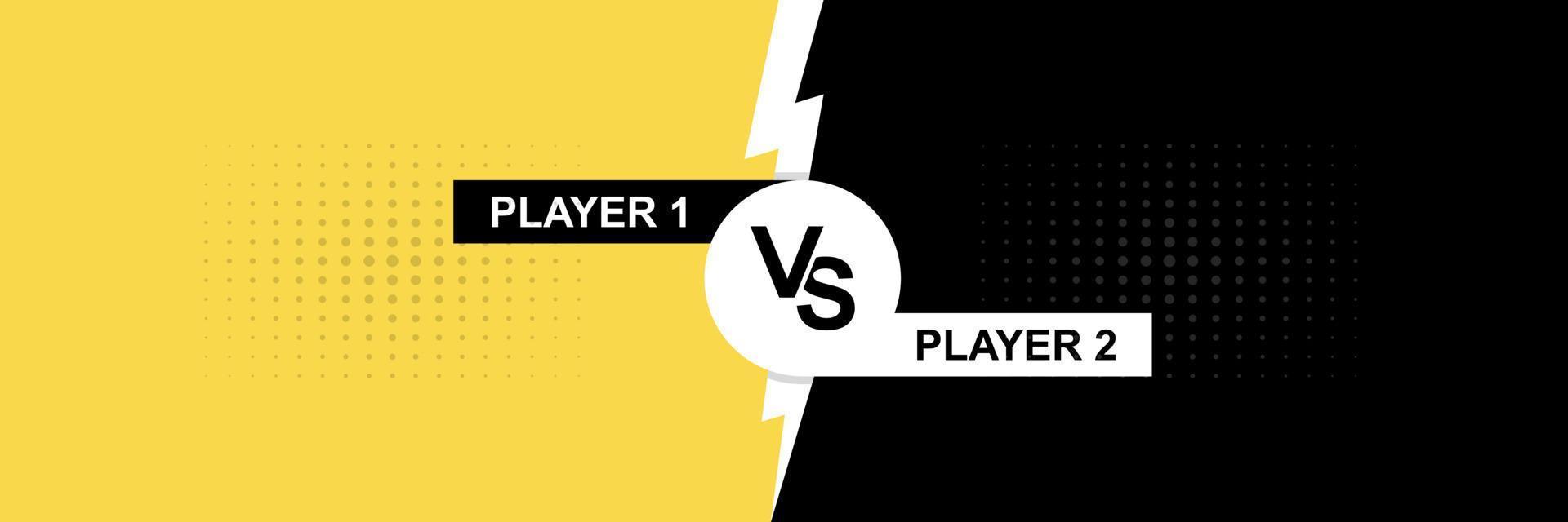 Versus battle background. Player one vs Player two. Vector illustration