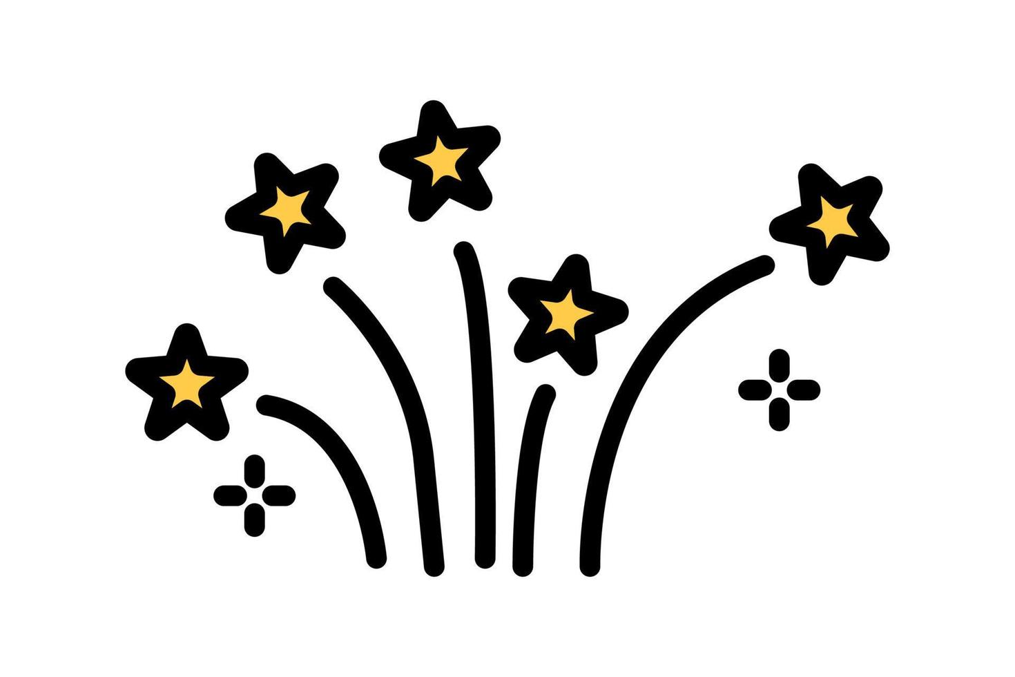 Firework with stars. Vector in flat design