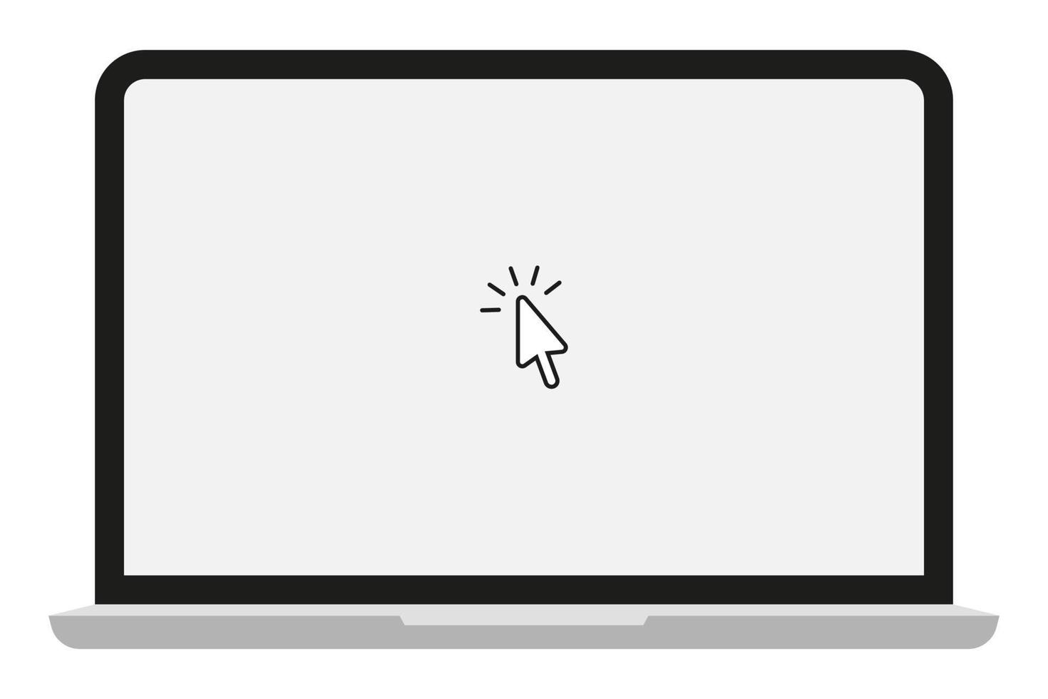 Laptop monitor with mouse cursor. Vector illustration