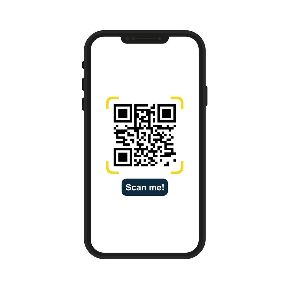 escanéame. teléfono inteligente escaneando código qr. ilustración vectorial vector