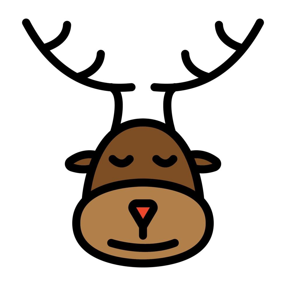 Santa's deer icon illustration in flat design vector