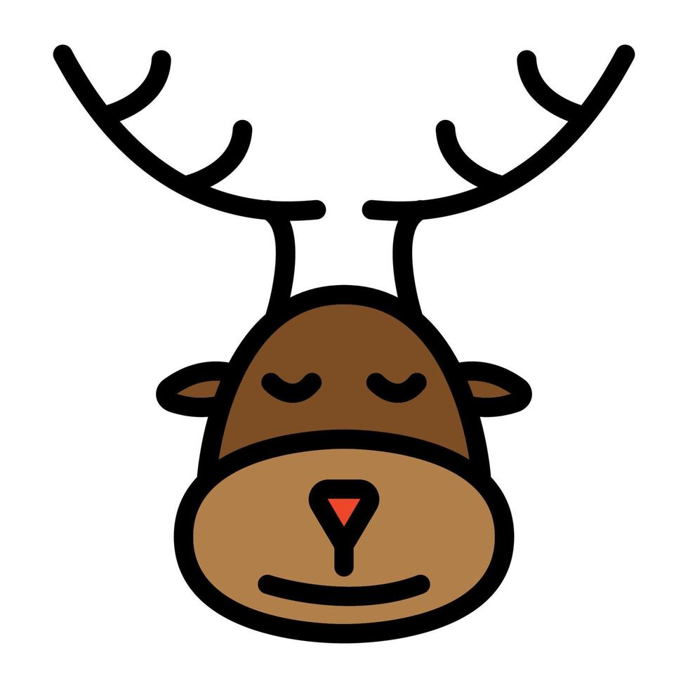 Santa's deer icon illustration in flat design vector