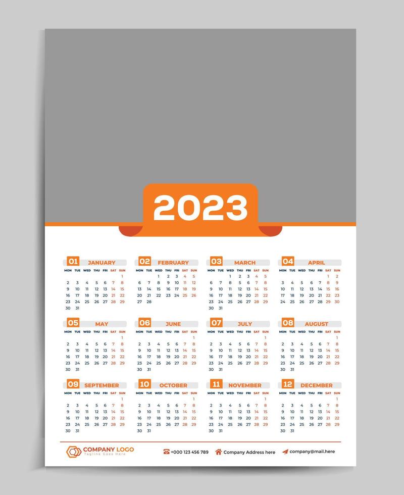 Modern colourful Happy New year well calendar 2023 template free vector design - Calendar 2023