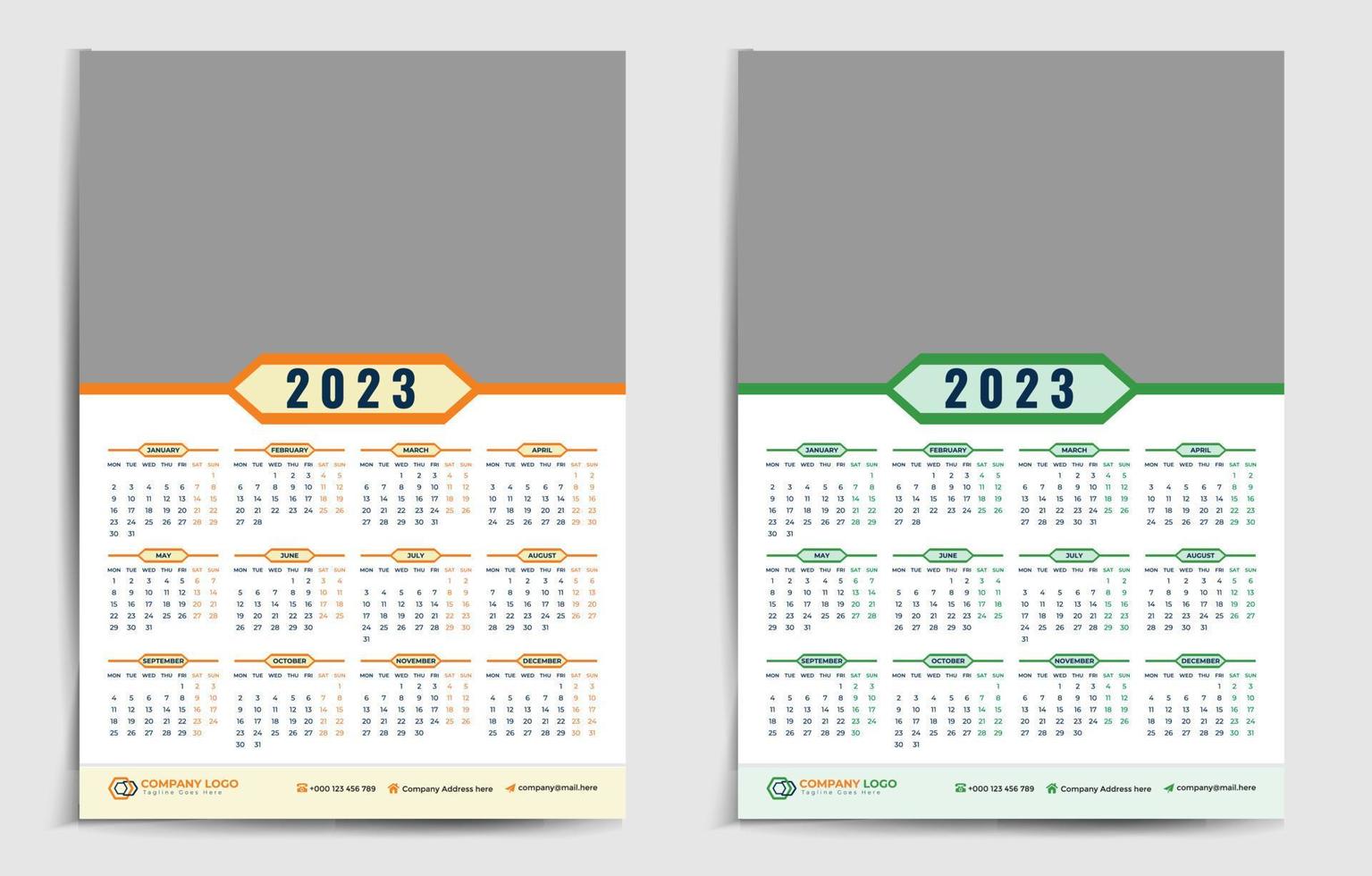 Modern colourful Happy New year well calendar 2023 template free vector design - Calendar 2023