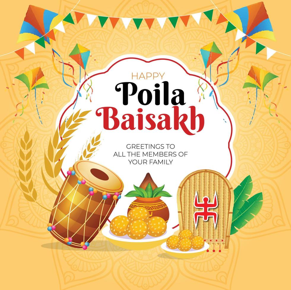 Poila Baisakh Social Media Post Design Free Vector