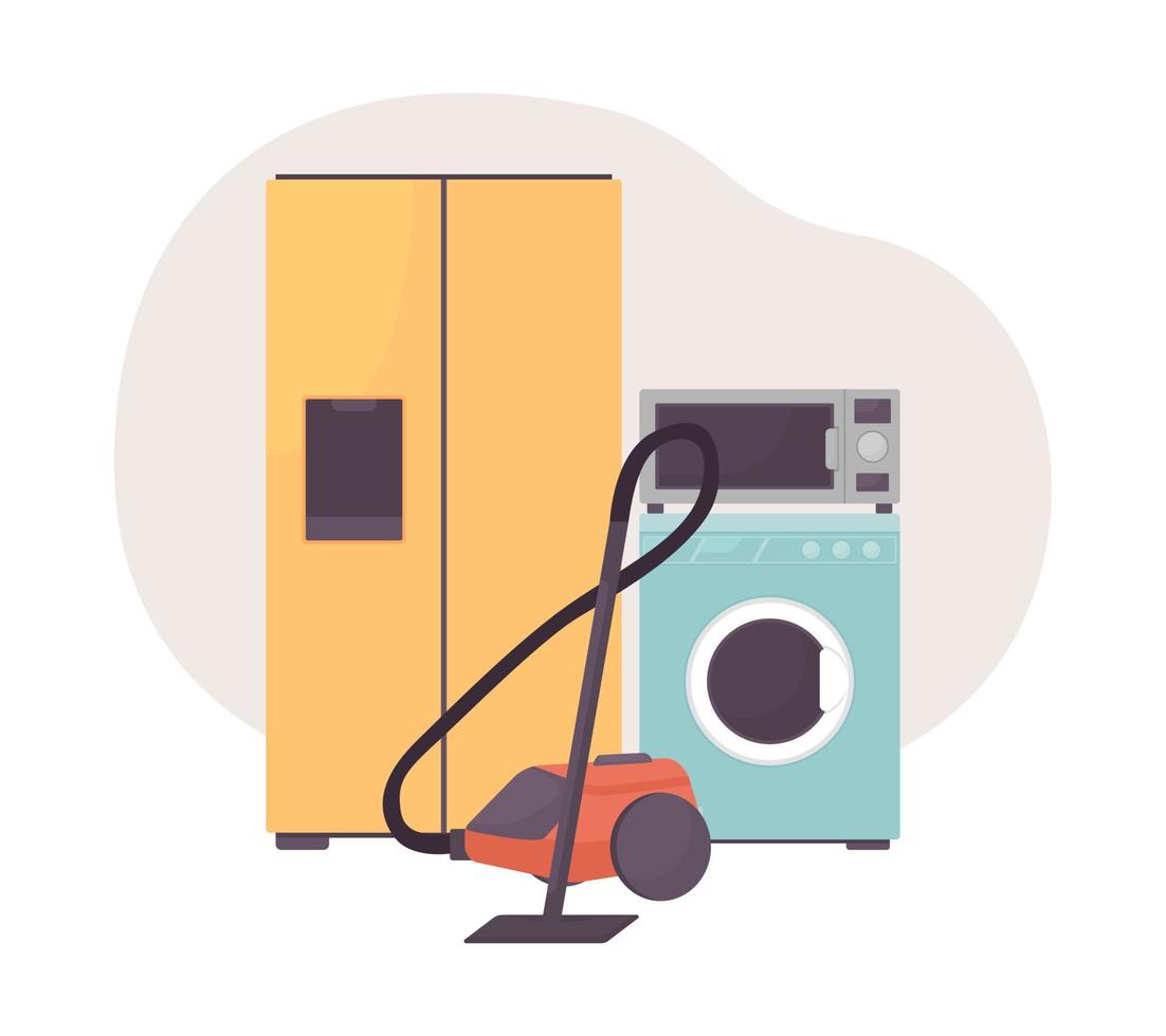 Large home appliance 2D vector isolated illustration