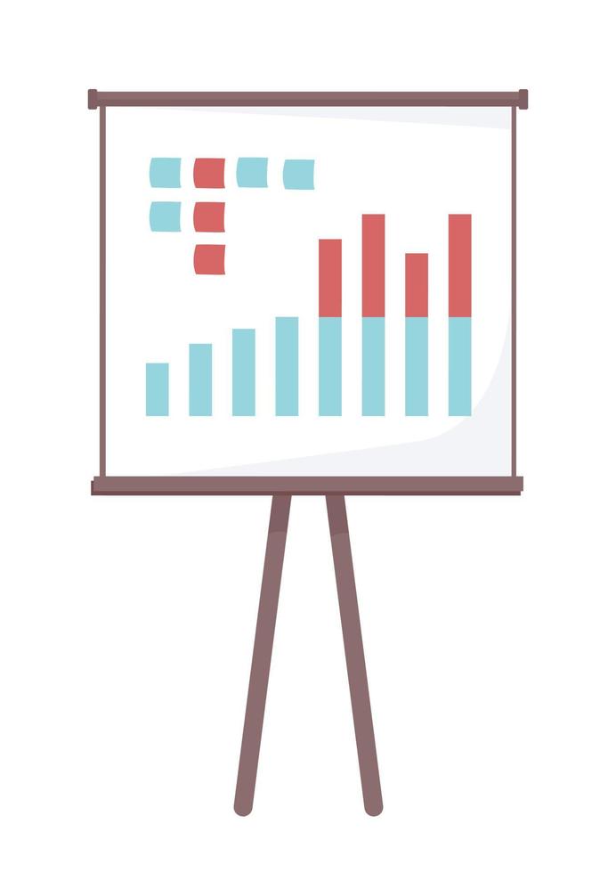 Presenting business analytics semi flat color vector object. Visual report. Editable element. Full sized item on white. Simple cartoon style illustration for web graphic design and animation