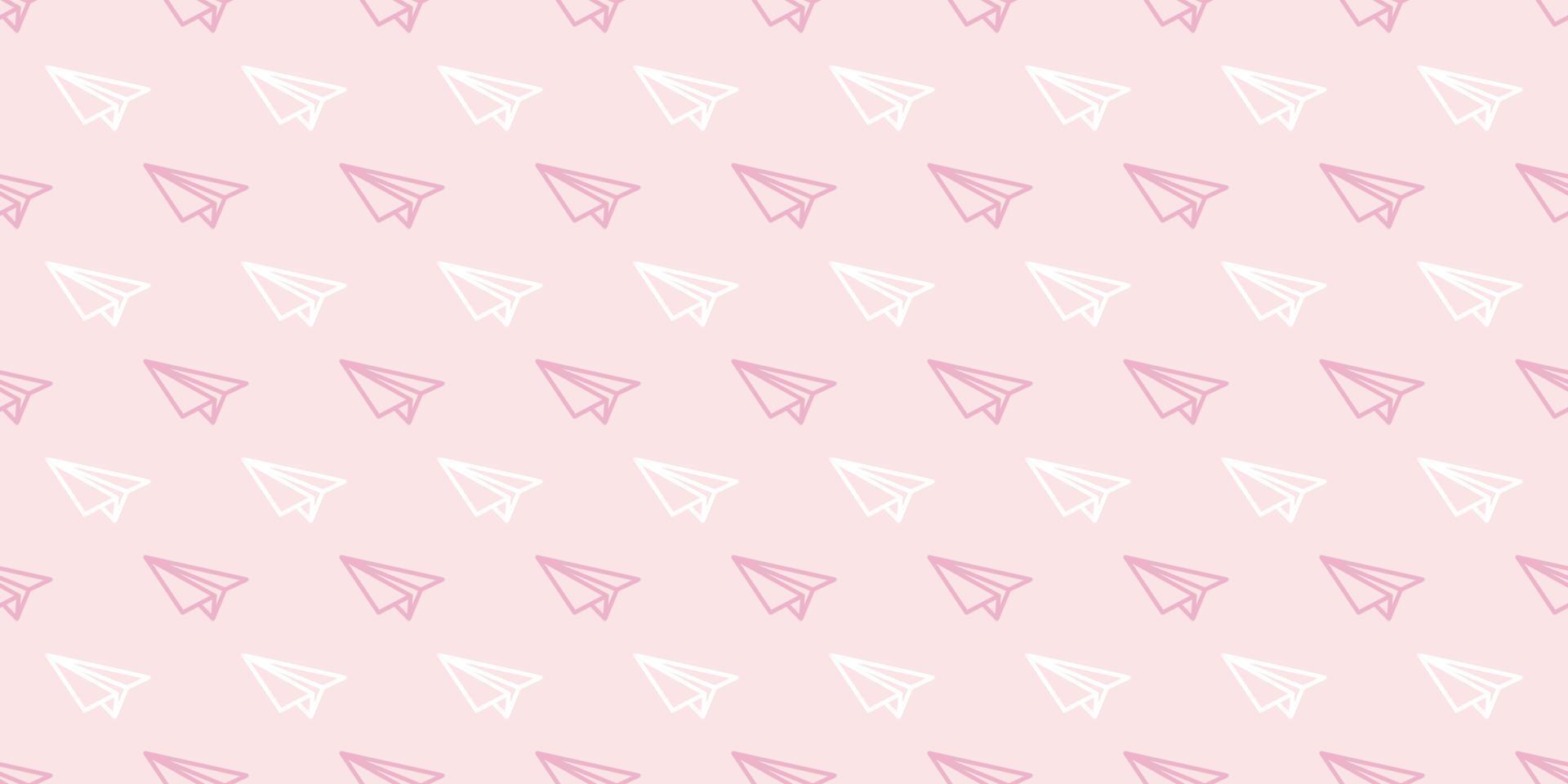 Pastel paper plane seamless repeat pattern vector background