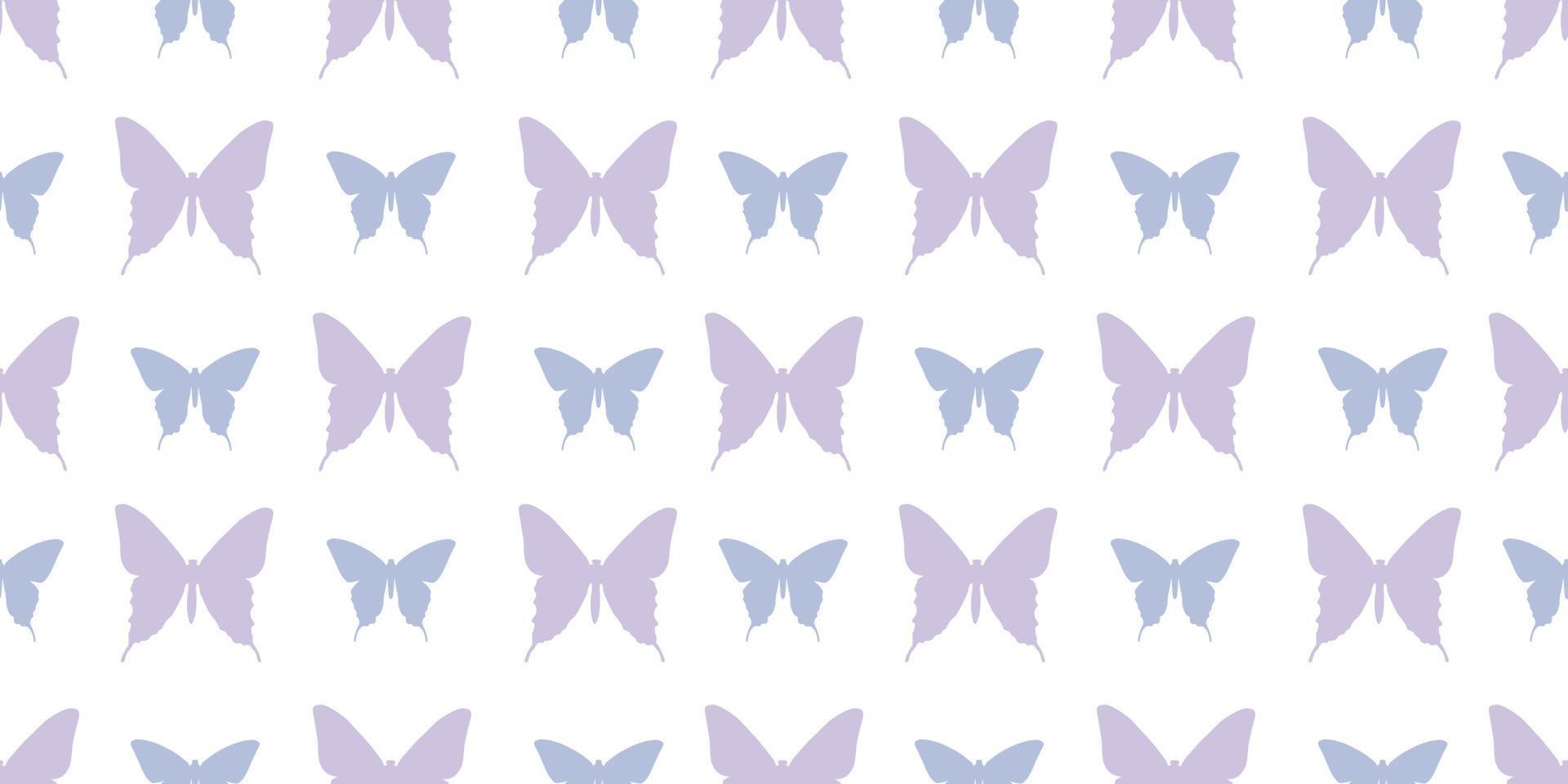 Butterfly silhouette seamless vector pattern background
