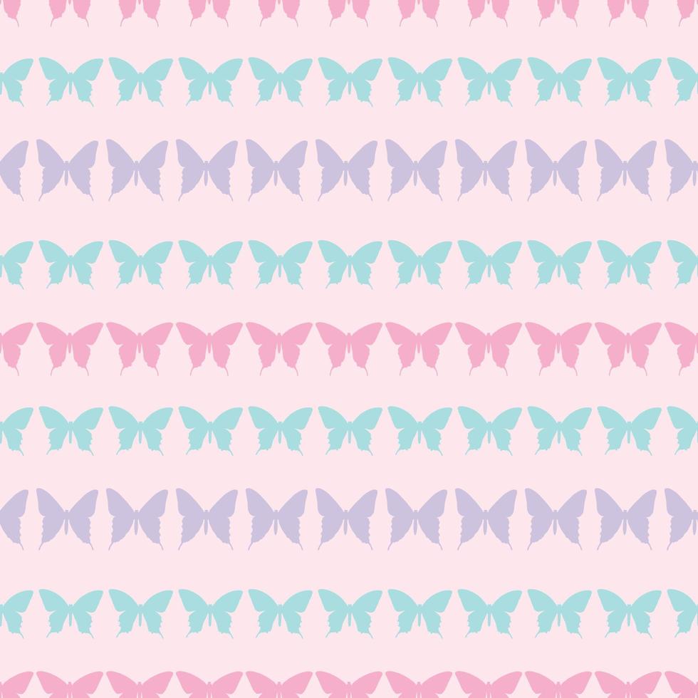 Colorful seamless butterfly repeat pattern background vector